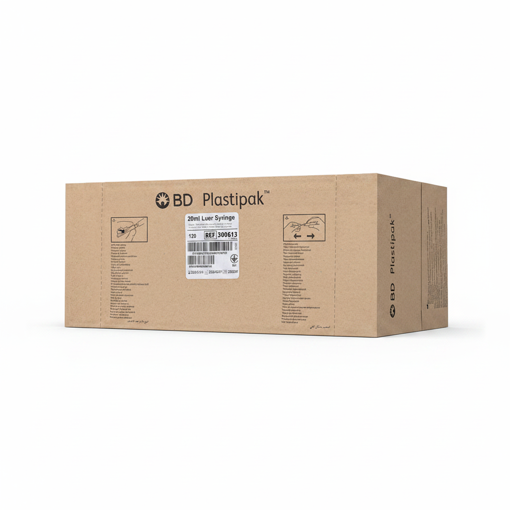BD Plastipak 20ml Luer syringe sterile box 25 REF 300613