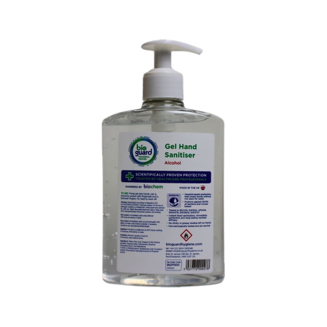 Bioguard Alcohol Hand Sanitiser Gel with Pump 500 ml