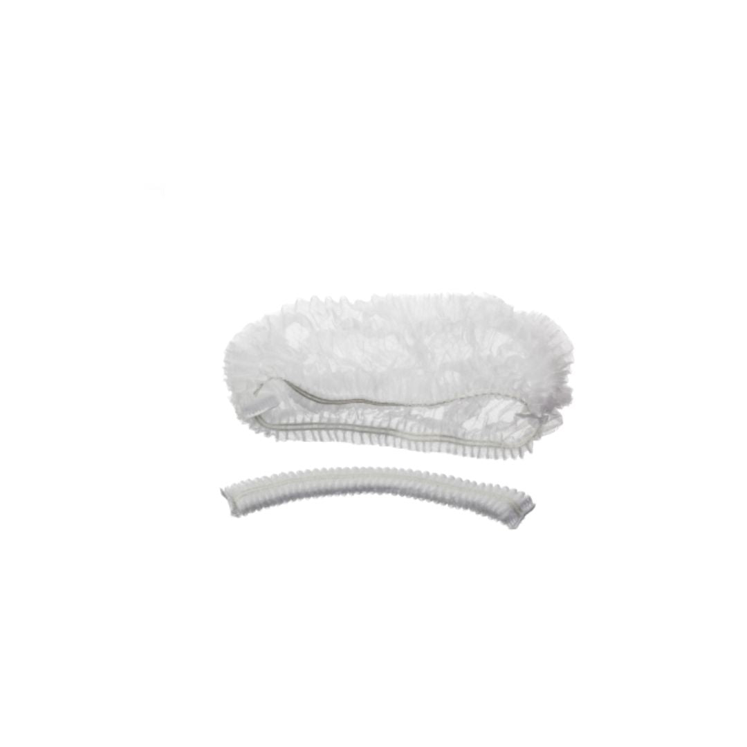 Pleated Mob Cap (White) – Disposable Hair Cover, Non-Woven pack of 100
