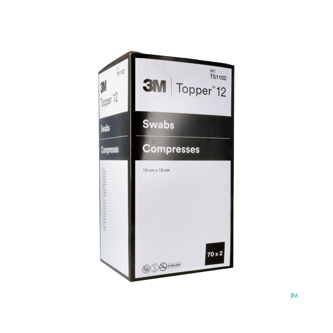 Topper 12 Swabs 10 × 10 cm, 6-Ply – High-Absorbency, Low-Lint