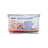 BD Micro-Fine Plus U-100 Syringe with 30G x 8mm Fixed Needle — Sterile, Single-Use