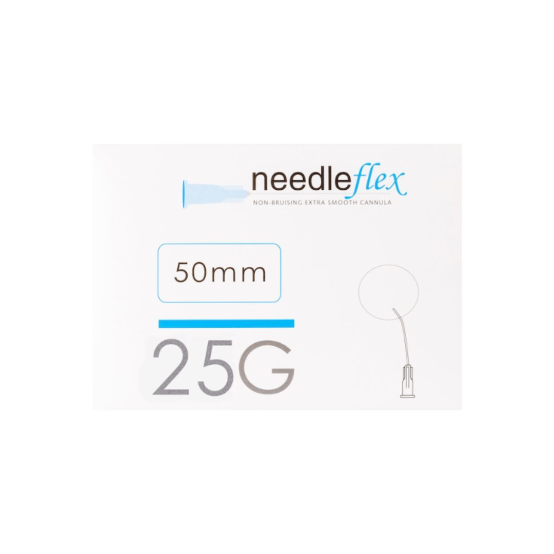 Needleflex blunt cannula 25G x 50mm – Luer lock (sterile single-use)

Needleflex 25G 50mm cannula packaging

Blunt cannula tip close-up 25G