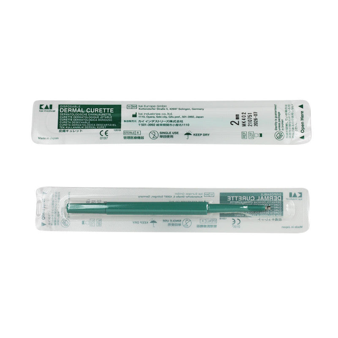 KAI sterile disposable dermal curette 2 mm