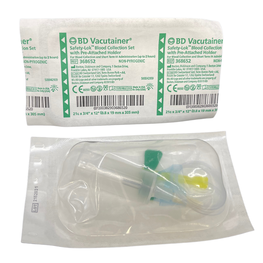 BD Vacutainer Safety-Lok 21G × 305 mm blood collection set with holder pack of 25