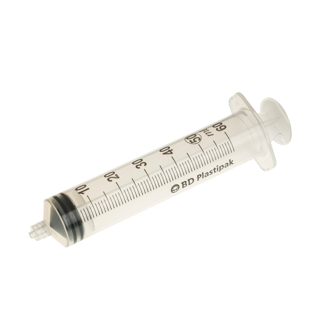 BD Plastipak 50ml Luer Lock syringe sterile box of 25 REF 300865