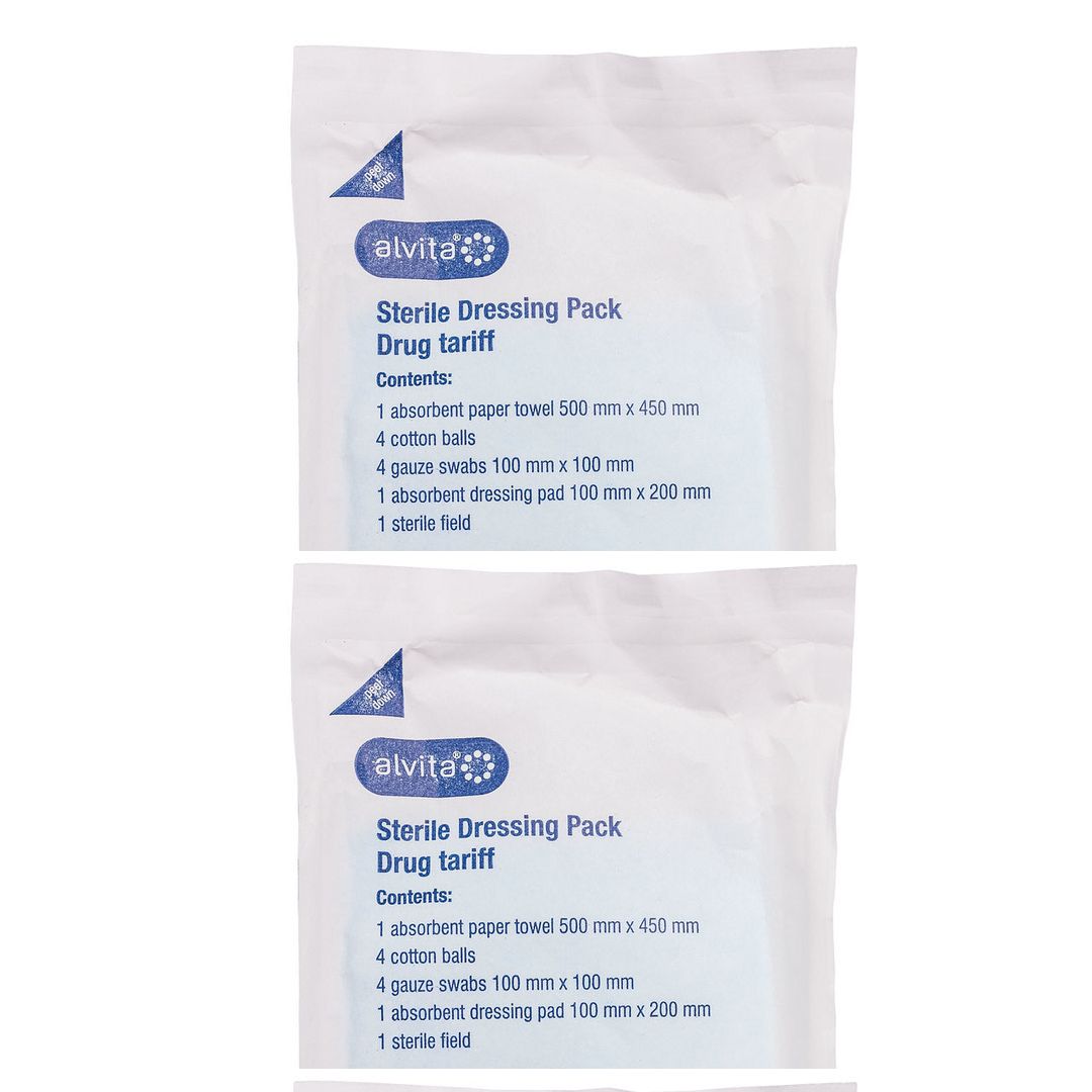 Sterile dressing pack with gauze swabs